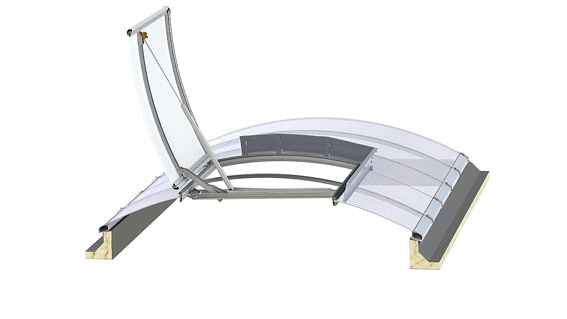 Rauchlift Lichtband B als Einzelklappe