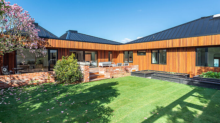 LAMILUX Flachdach Fenster Passivhaus - The Stable Master's Cottage Christchurch Neuseeland