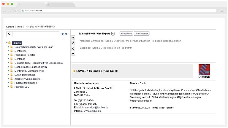 LAMILUX Ausschreibungstexte