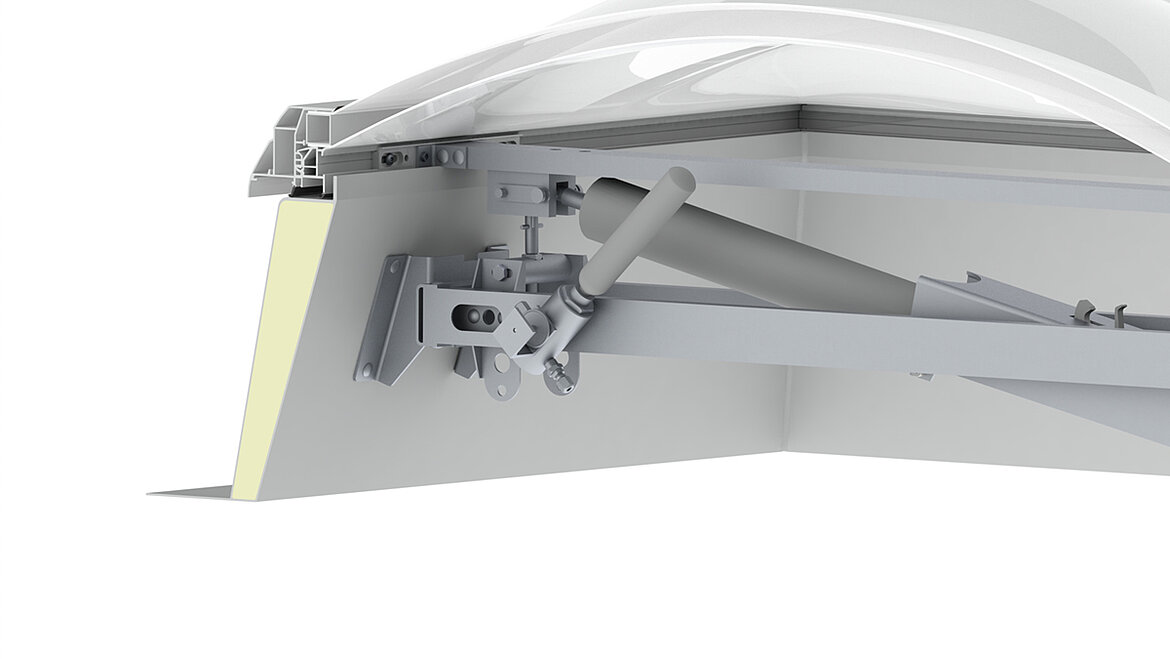 LAMILUX Lichtkuppel F100 W Rauchlift Pneumatisch