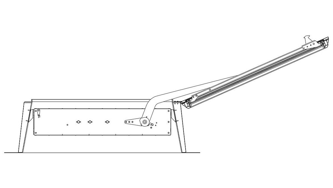 Flachdach Fenster F100 technischer Schnitt