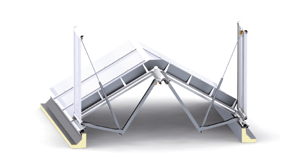 Rauchlift Lichtband S​ Doppelklappe - Ausführung gegenüber
