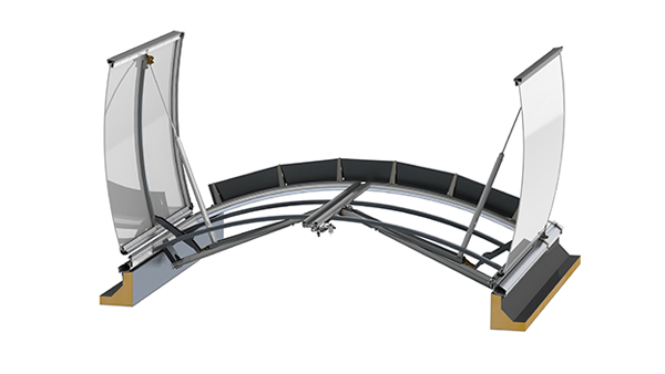 Rauchlift Lichtband B als symmetrische Doppelklappe